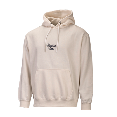 Kapuzenpullover Fußball in der Farbe off-white mit Schriftzug "Kleeblatt Fürth" auf der Vorderseite