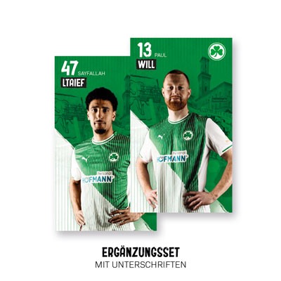 Autogrammkartenergänzungsset der Saison 25/26 mit Unterschriften