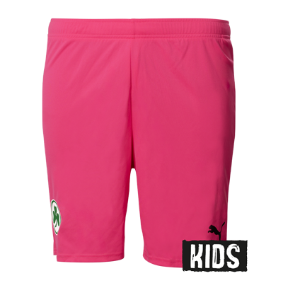 Offizielle Spielshort zum Torwart Outfit 2026/27 in der Farbe pink Mit Kleeblatt Logo