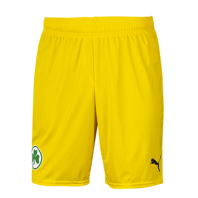 Offizielle Spielshort zum Torwart Outfit 2025/26 in der Farbe gelb 