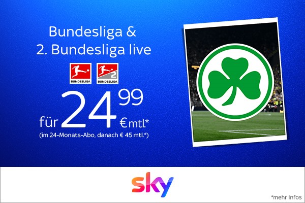 Bundesliga & 2. Bundesliga live für 24,99€ mtl. (im 24 Monats-Abo, danach 45€ mtl.)