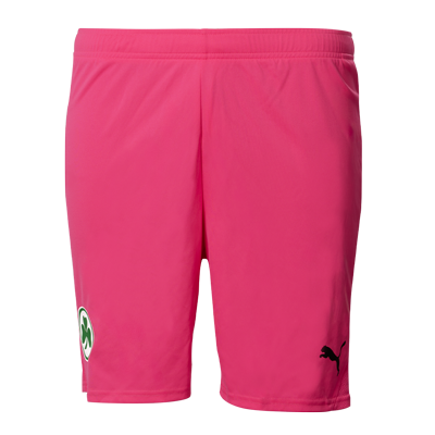 Offizielle Spielshort zum Torwart Outfit 2026/27 in der Farbe pink Mit Kleeblatt Logo