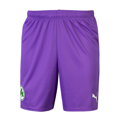 offizielle Spielshort zum Torwart Outfit 2025/26 in der Farbe lila 