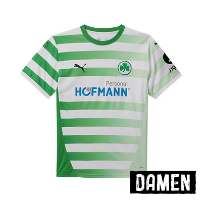 offizielles Heimtrikot 2024/25  Trikot mit weiß-grünen Streifen