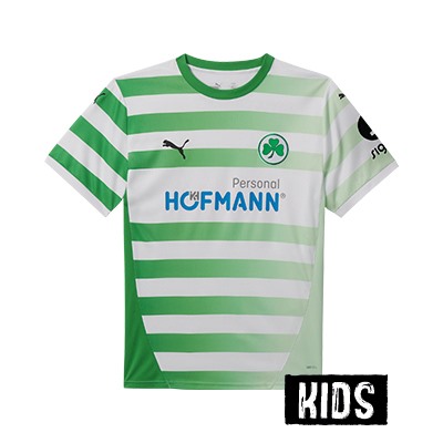 offizielles Heimtrikot 2024/25  Trikot mit weiß-grünen Streifen