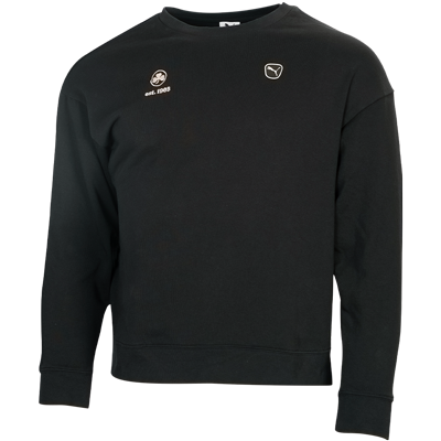 Retro Pullover von Puma in der Farbe Schwarz Kleeblatt Logo und est. 1903 gestickt in gold auf der Brust