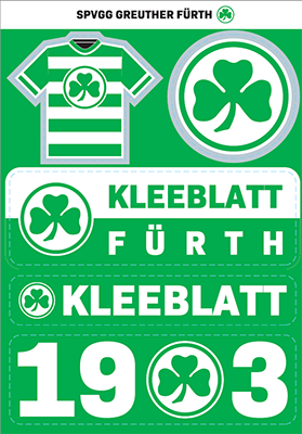 Aufkleber-Set mit 5 verschiedenen Aufklebern auf einer Karte