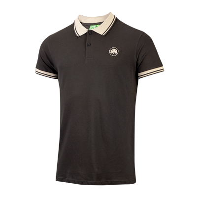 Polo Retro dunkelgrau mit Kleeblatt Logo auf der Brust