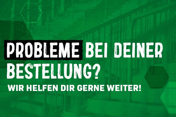 Hast du Probleme bei deiner Bestellung? Wir helfen dir gerne weiter! Hier gelangst du zu unserem Kontaktformular.